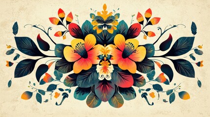 Vibrant floral artwork art studio digital illustration creative space close-up nature inspiration