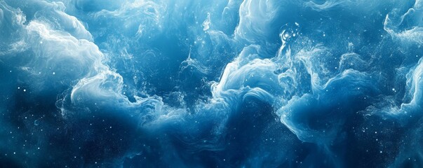 Fototapeta premium Abstract Blue Digital Background with Soft Flow, Generative AI