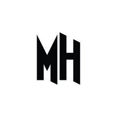 MH monogram logo design letter text name symbol monochrome logotype alphabet character simple logo