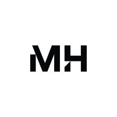 MH monogram logo design letter text name symbol monochrome logotype alphabet character simple logo