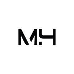 MH monogram logo design letter text name symbol monochrome logotype alphabet character simple logo