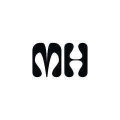 MH monogram logo design letter text name symbol monochrome logotype alphabet character simple logo