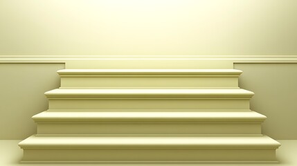 Pale Yellow Steps Against a Wall