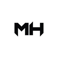 MH monogram logo design letter text name symbol monochrome logotype alphabet character simple logo