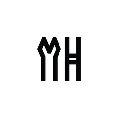 MH monogram logo design letter text name symbol monochrome logotype alphabet character simple logo