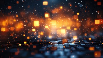 Obraz premium Abstract background of black squares and light reflections