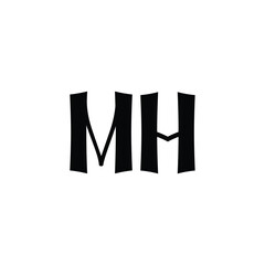 MH monogram logo design letter text name symbol monochrome logotype alphabet character simple logo