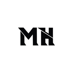 MH monogram logo design letter text name symbol monochrome logotype alphabet character simple logo