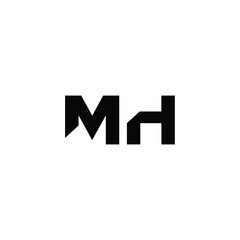 MH monogram logo design letter text name symbol monochrome logotype alphabet character simple logo