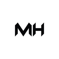 MH monogram logo design letter text name symbol monochrome logotype alphabet character simple logo