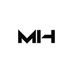 MH monogram logo design letter text name symbol monochrome logotype alphabet character simple logo