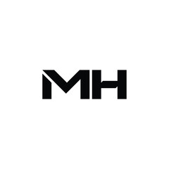 MH monogram logo design letter text name symbol monochrome logotype alphabet character simple logo