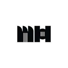 MH monogram logo design letter text name symbol monochrome logotype alphabet character simple logo