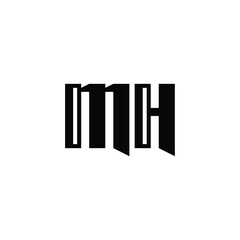 MH monogram logo design letter text name symbol monochrome logotype alphabet character simple logo