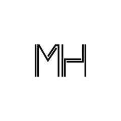 MH monogram logo design letter text name symbol monochrome logotype alphabet character simple logo