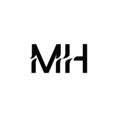 MH monogram logo design letter text name symbol monochrome logotype alphabet character simple logo