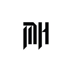 MH monogram logo design letter text name symbol monochrome logotype alphabet character simple logo