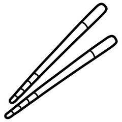 Chopsticks outline illustration 