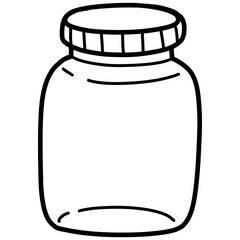 Hand drawn jar illustration outline 