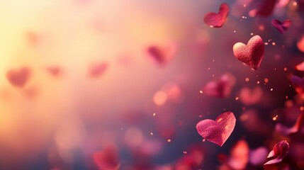 A romantic and dreamy background filled with floating hearts, perfect for celebrating love and special occasions in a vibrant atmosphere.