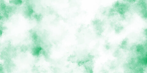 grunge light mint green watercolor background clouds texture backdrop, Abstract green color clouds background, Vibrant clear green texture with puffy and blurry natural clear clouds.