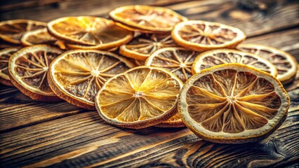 Vintage Lemon Photography: Dried Lemon Slices, Rustic Still Life, Dried Citrus, Food Photography, Retro Aesthetic