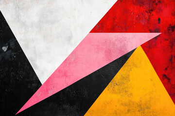 Minimal pop art with bold geometric lines and vibrant primary colors