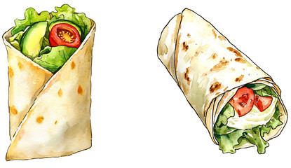 Delicious healthy wraps with fresh vegetables kitchen food photography bright colors close-up culinary delight