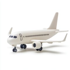 Obraz premium White Airplane Model on Clean White Background: Aviation, Travel, and Transportation Concept