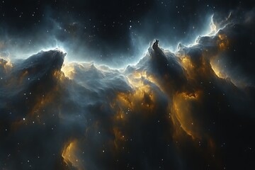 Obraz premium Cosmic nebula with glowing gas and dust.