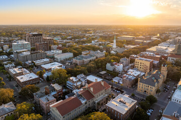 Savannah, Georgia. USA cityscape at sunset