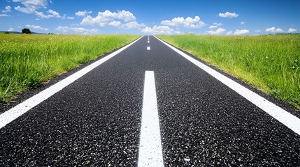 Fototapeta premium Asphalt Road to Success: A Journey Ahead
