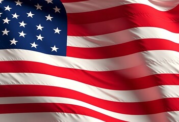 Obraz premium American Flag: Dramatic Red, White, and Blue Waves