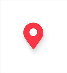 red map pointer, red mao pin, Red Location Pin Icon – Minimalist Map Marker for Navigation and GPS Concepts
