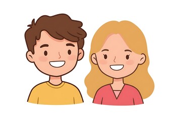 Smiling Man and Woman Illustration