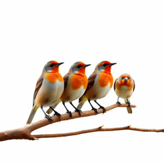 Fototapeta premium Beautiful birds isolated on the white background