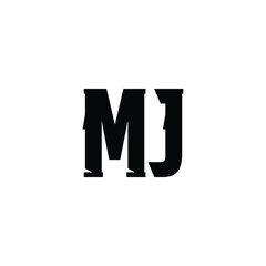 MJ monogram logo design letter text name symbol monochrome logotype alphabet character simple logo