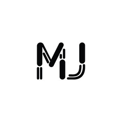 MJ monogram logo design letter text name symbol monochrome logotype alphabet character simple logo
