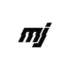MJ monogram logo design letter text name symbol monochrome logotype alphabet character simple logo