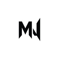 MJ monogram logo design letter text name symbol monochrome logotype alphabet character simple logo