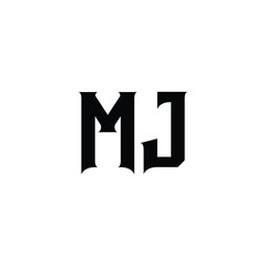 MJ monogram logo design letter text name symbol monochrome logotype alphabet character simple logo