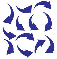 Obraz premium arrows set. Curved arrows. Arrow sign. Flat style icons.