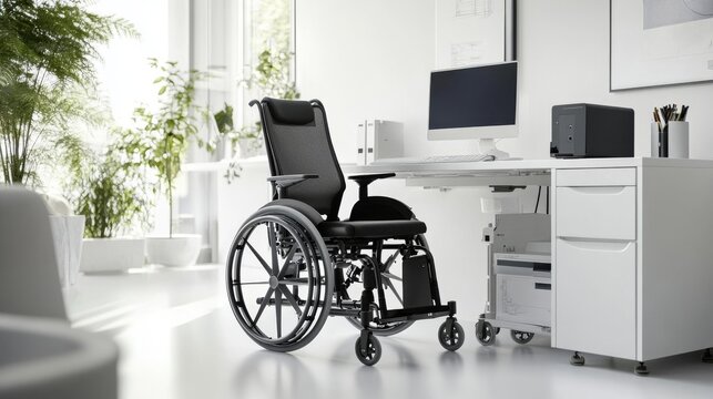 inclusive technology photograph, comfort casual clothing, professional wheelchair design, creative digital workspace, clean white environment, lifestyle documentation, authentic moment capture,