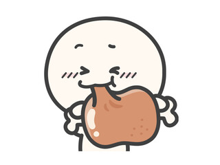 肉を食べる人物のベクターイラスト07
