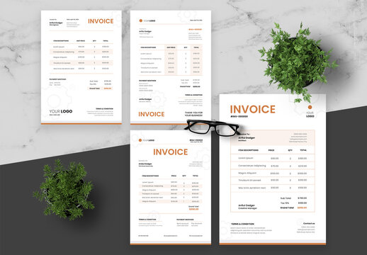 Brown And Black Invoice