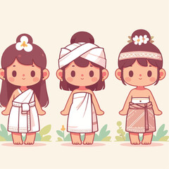 Obraz premium vector image of a small child wearing traditional traditional clothes