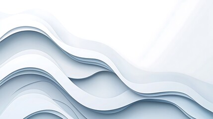 Obraz premium Abstract Layered Waves in Soft Blue Hues