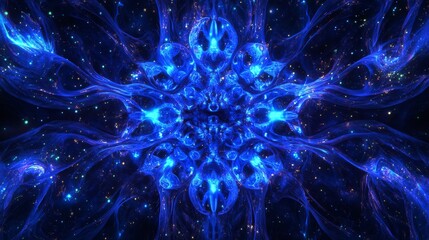 Obraz premium digital brain visualization, central AI core representation, radiating circuit connections, ultramarine power glow, advanced silicon architecture, precise data pathways, professional tech aesthetic,