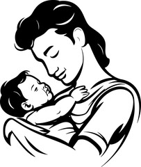 father holding baby silhouette