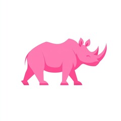 Fototapeta premium Pink Rhinoceros Illustration